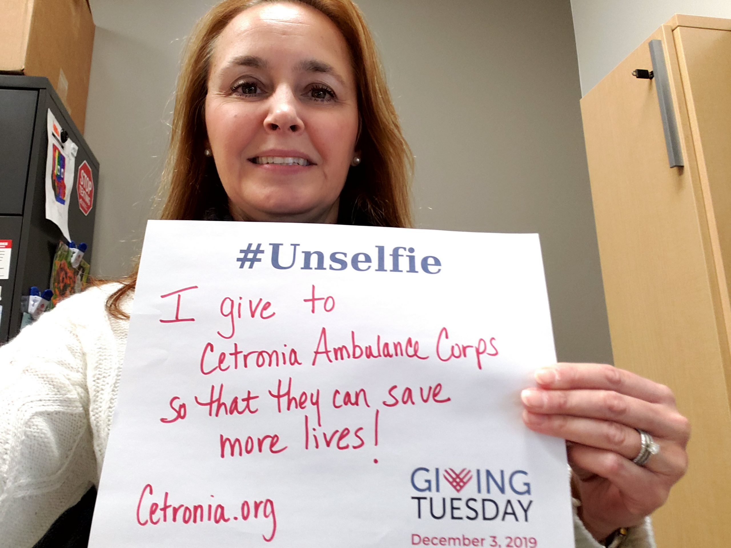 #Unselfie Giving Tuesday Cetronia Ambulance Corps